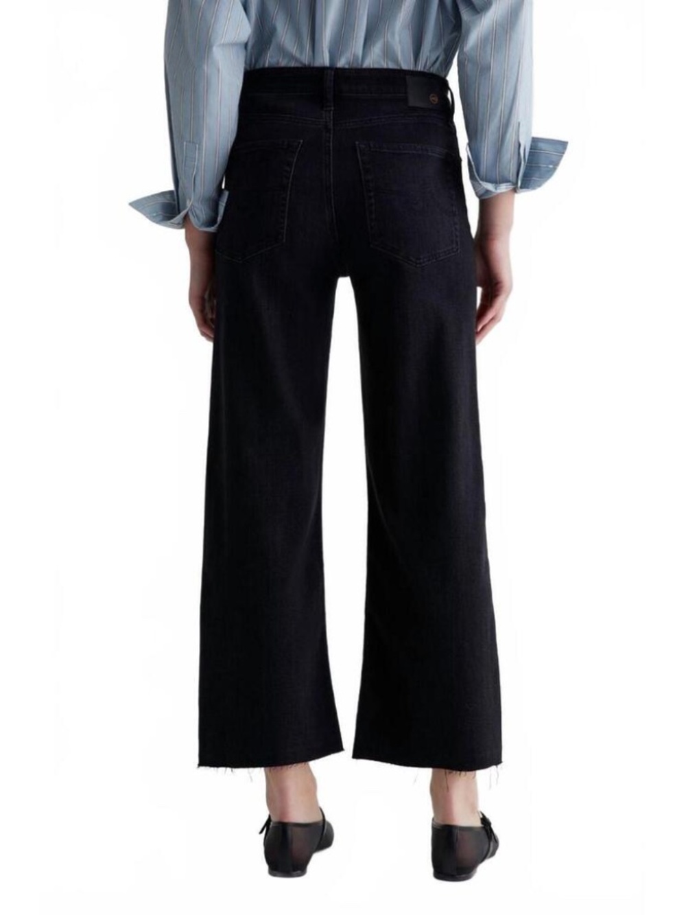 AG Saige Wide Leg Crop Midrise Black Size 30